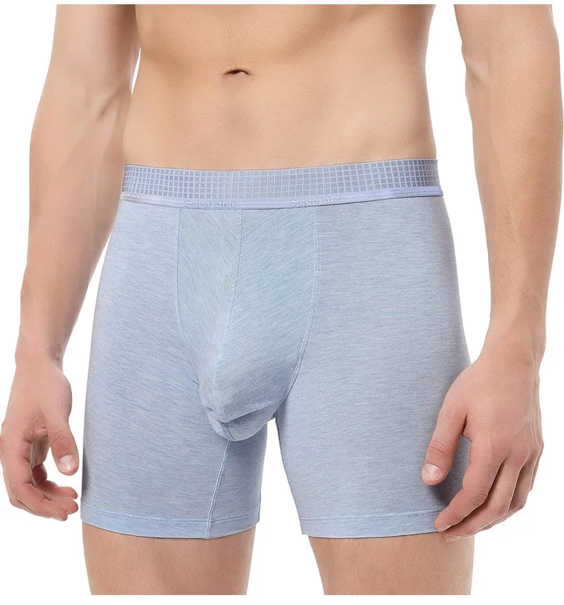 Separatec Men's Soft Micro Modal Separate Pouch Underwear Long Leg Boxer