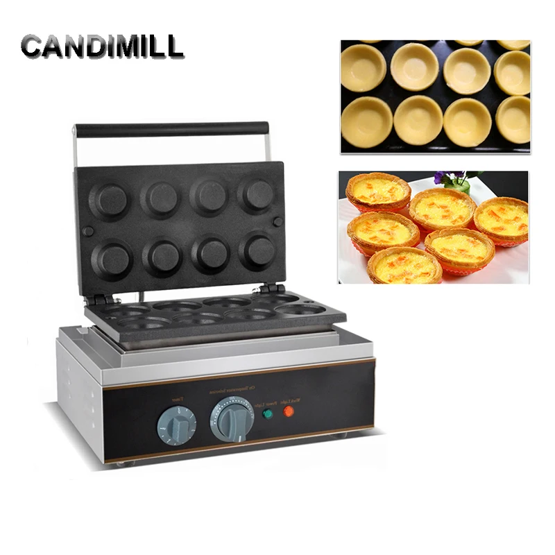 8-Hole Cheese Tart Shell Baking Machine Non Stick Egg Tart Forming Machine Pie Cupcake Maker Iron Baker, 110V/220V