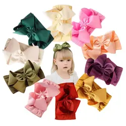 26 farben 6 Zoll Baby Mädchen Große Großen Bögen Stirnbänder Elastische Nylon Hair Turban Haar Zubehör für Neugeborene Kleinkinder Todd