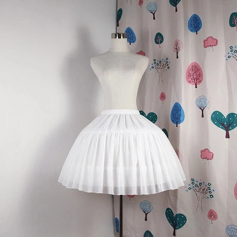 Robe de Rhsous-jupe en mousseline de soie, jupon Lolita, robe courte cosplay, 2 os, ballet Rockabilly Crinoline