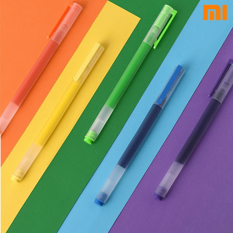 5pcs Xiaomi Mijia Gel Stift Farbe Super Durable Mi Zeichen Stift 0,5mm Farbe Schwarz Rot tinte Schreiben Unterzeichnung stifte für Schule Büro Ziehen