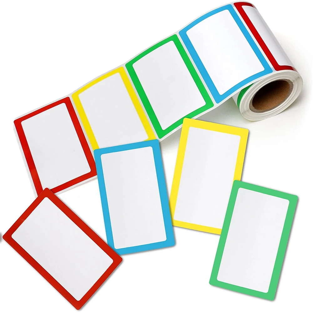 150Pcs Color Frame Name Label Stickers Writable Text Tag for Schools Offices Homes Clothes Storage Boxes Classification Stickers