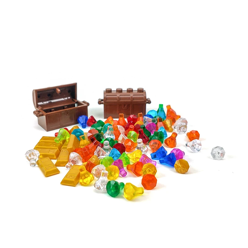 city Accessories Bricks Building Blocks Jewlery Box Gem Precious Stone Caribbean Pirate Figure Treasure Toy compatible All Brand