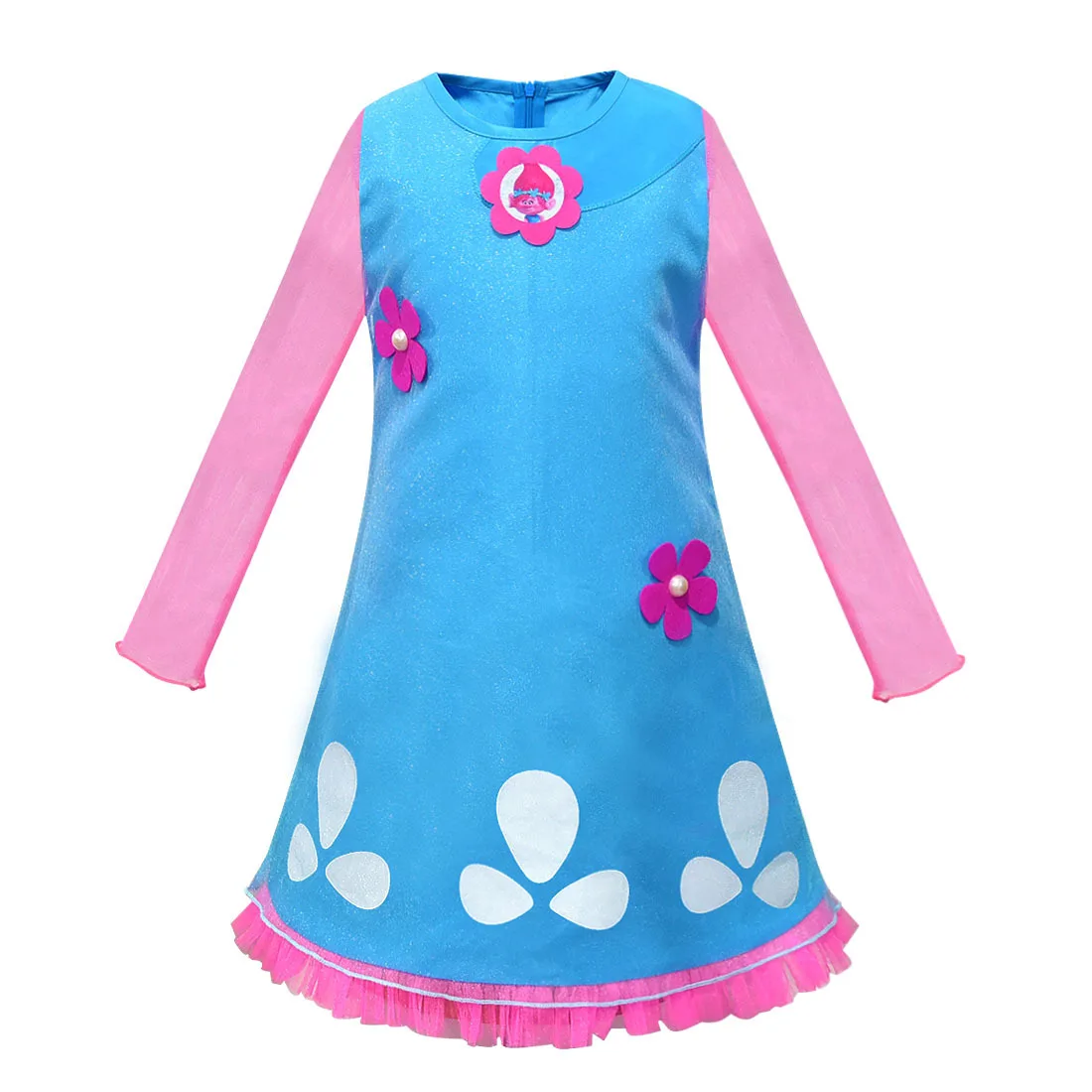 Kids Carnival Cosplay Trolls Dress Wig Children Halloween Performance Costume Anime Baby Girl Christmas Costume Anime Cosplay