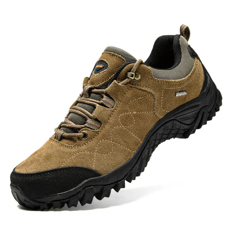 Chaussures de randonnée en daim de montagne en cuir véritable pour hommes, baskets d\'extérieur, trekking, camping, suivi, escalade, automne,