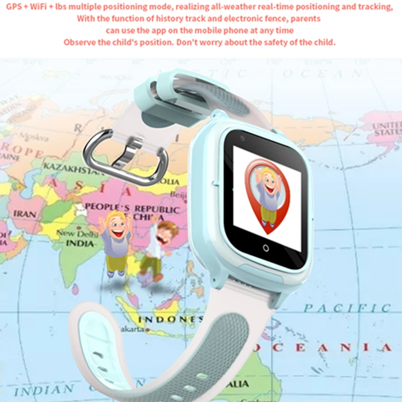 4G Kids GPS Tracker Watch LBS WIFI Location Remote Monitoring Video Call for Android IOS Waterproof Children Smart Clock DF55