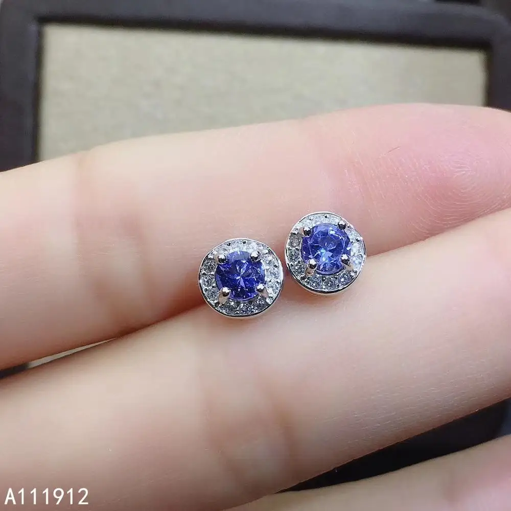 

KJJEAXCMY fine jewelry natural Tanzanite 925 sterling silver women earrings new Ear Studs support test popular