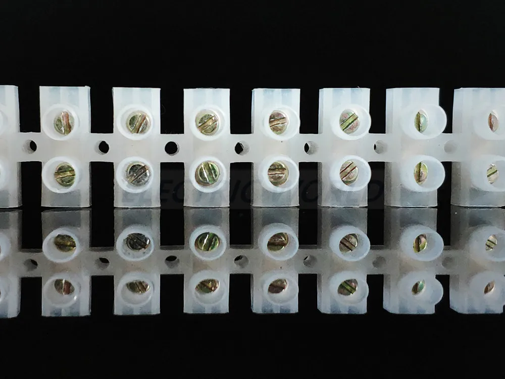 Kunststoff-Klemmenblock Drahtverbinder 5A 10A Doppelreihig 12 Positionen Schraubklemmenblock Kabelverbinder Elektrische Barriereleiste – Detail 4