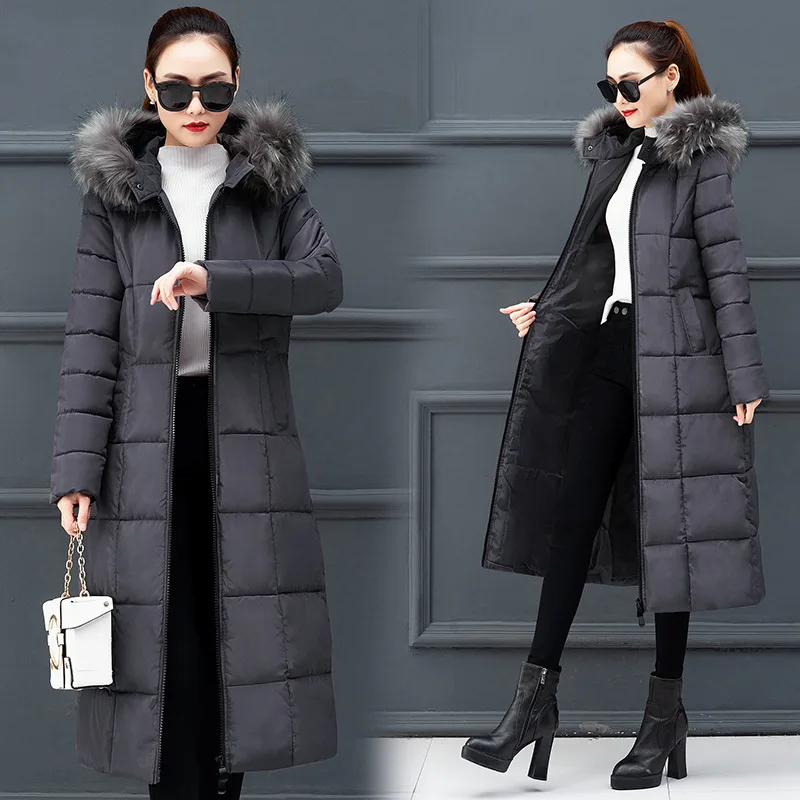 Long Warm Coats Women 2020 Fashion Fur Hooded Jackets Plus Size M~4XL Female Jacket Thickening Garments Parka Winter