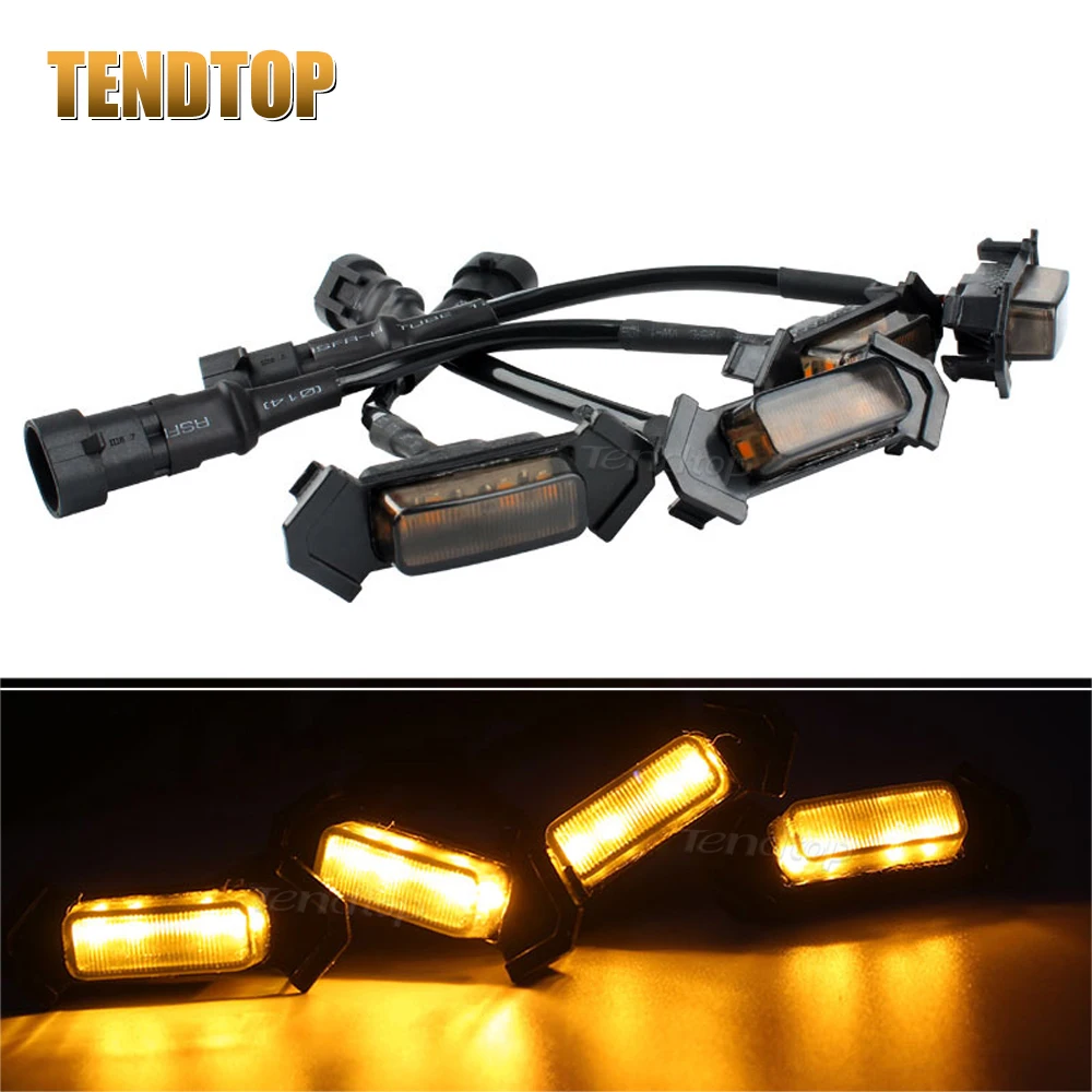 4Pcs LED Grille Lights Amber Yellow Front Bumper Lamp Indicator Smoke Lens For Tacoma TRD PRO 2016-2023
