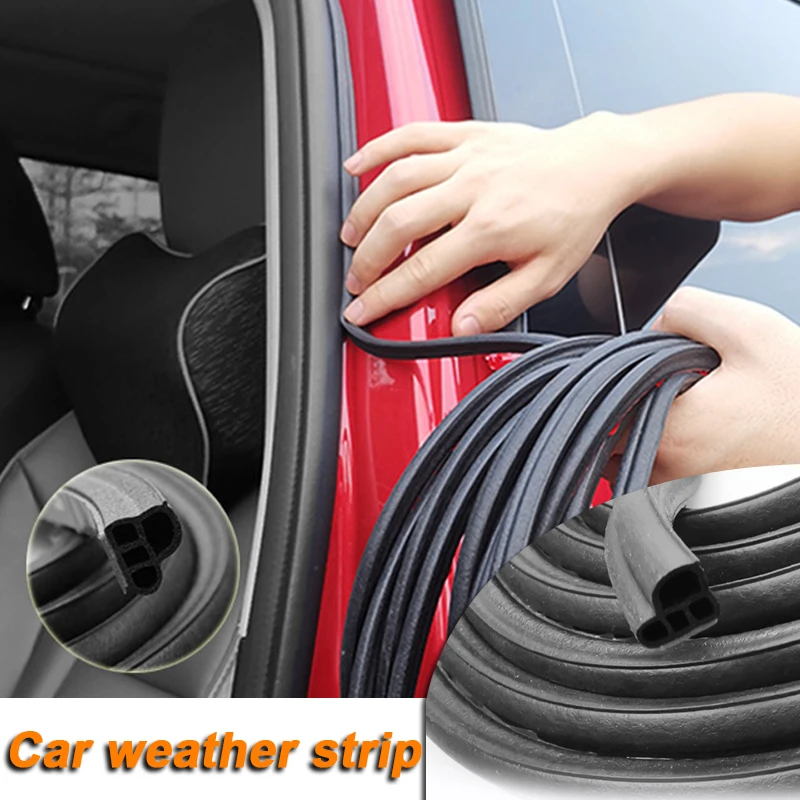 Auto L-Type Sealing Strips 4/8/16/25M Car Door Rubber Stickers For Hood Trunk Sound Insulation Weatherstrip Interior Accessories