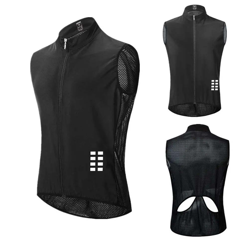 WOSAWE Breathable Mesh Cycling Vest Ultralight Sleeveless Jersey Cycle Gilet Waistcoat Thin Reflective Safety Vest 4 Color