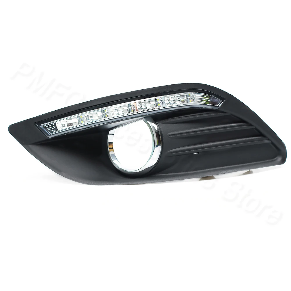 PMFC DRL LED Daytime Running Light Front Driving Lamp Fog Light White 12V Car DRL For Ford Focus 2 Mk2 2008 2009 2010 2011