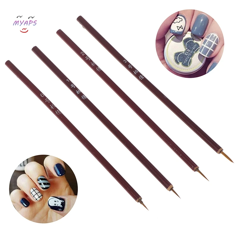 New Small Brush Nail Tools Bamboo Handle Nail Art Painting Brushes Nail Liner Brush DIY Manicure