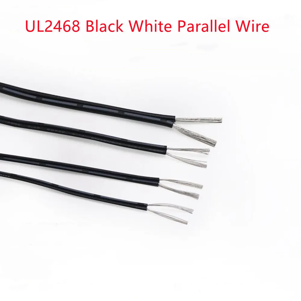 

UL2468 ПВХ двухжильный черный, белый/черный, красный/прозрачный 2P параллельный провод луженый медный многожильный электронный кабель 16 18 20 22 24AWG