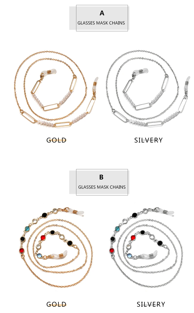 Sonnenbrille Masking Ketten Für Frauen Acryl Perle Kristall Brillen Ketten Glas Lanyard 2021 Neue Mode Schmuck Großhandel – Detail 6