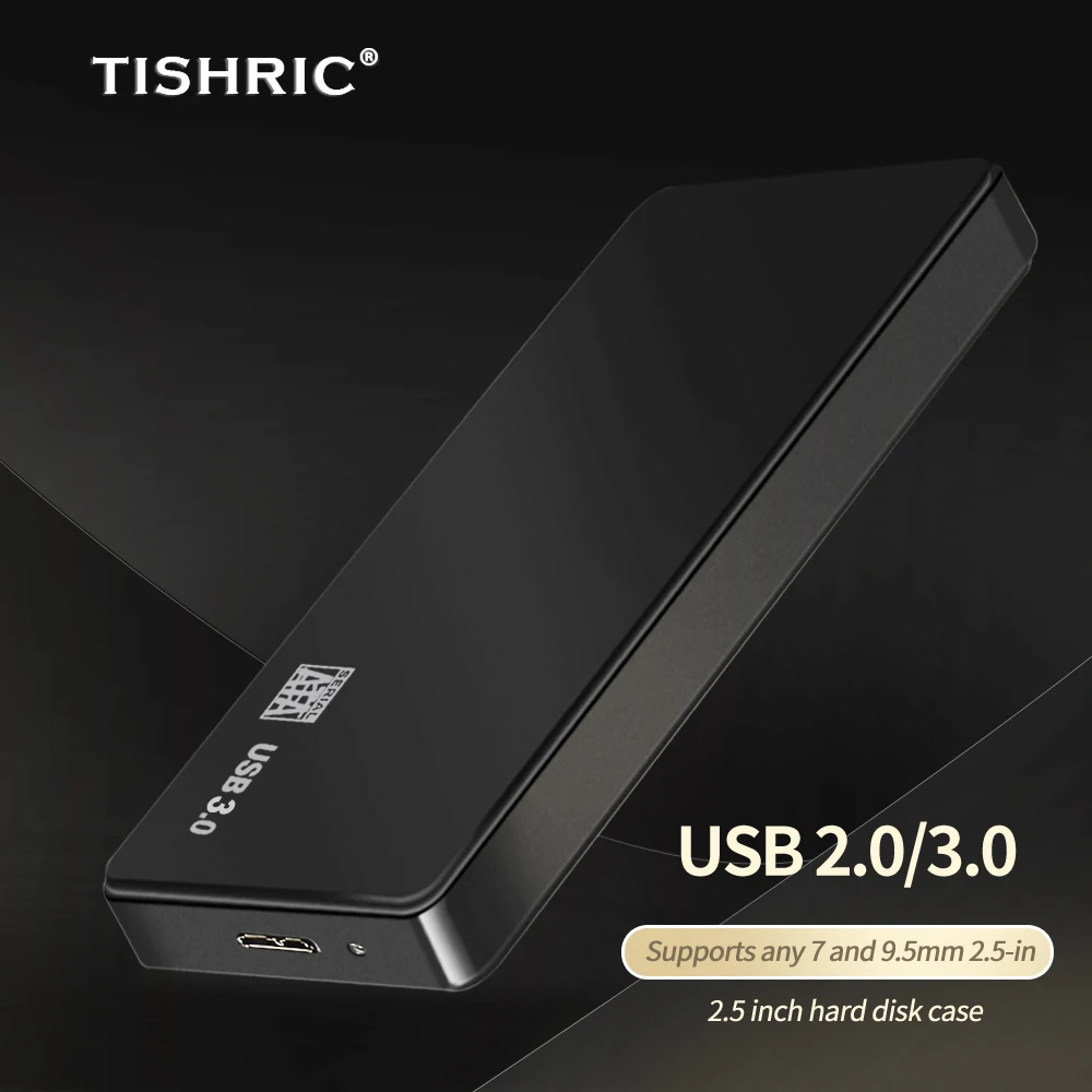 TISHRIC-외장 하드 드라이브 Hdd 케이스, 하드 디스크 케이스 Hdd 인클로저 박스 2.5 SATA USB 3.0 어댑터 HD 외장 HDD 박스