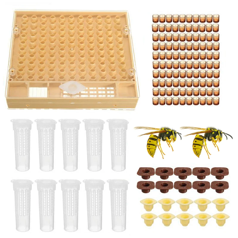 

1 Set Beekeeping Bee Queen Rearing Cup Complete Kit Catcher Box Cell Breeding Grafting Box Equipment Beekeeper Professional Tool