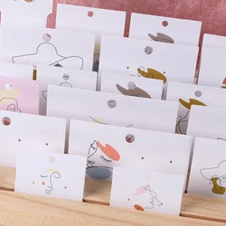 100Pcs Packing Jewelry Earring Display Cards Ear Studs Holder 400g Thick Paper Necklace Packaging Stand Card Tags Custom logo