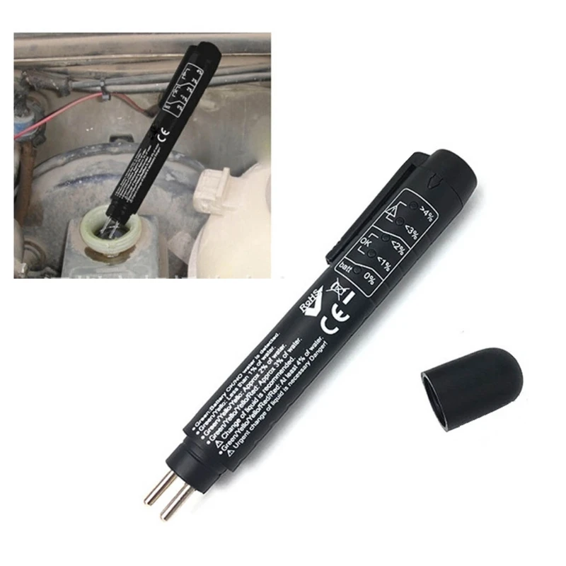 Mini Car Brake Water Moisture Fluid Tester For DOT3 DOT4 DOT5 LED Indicator Pen Tool Brake Diagnostic Testing Pen