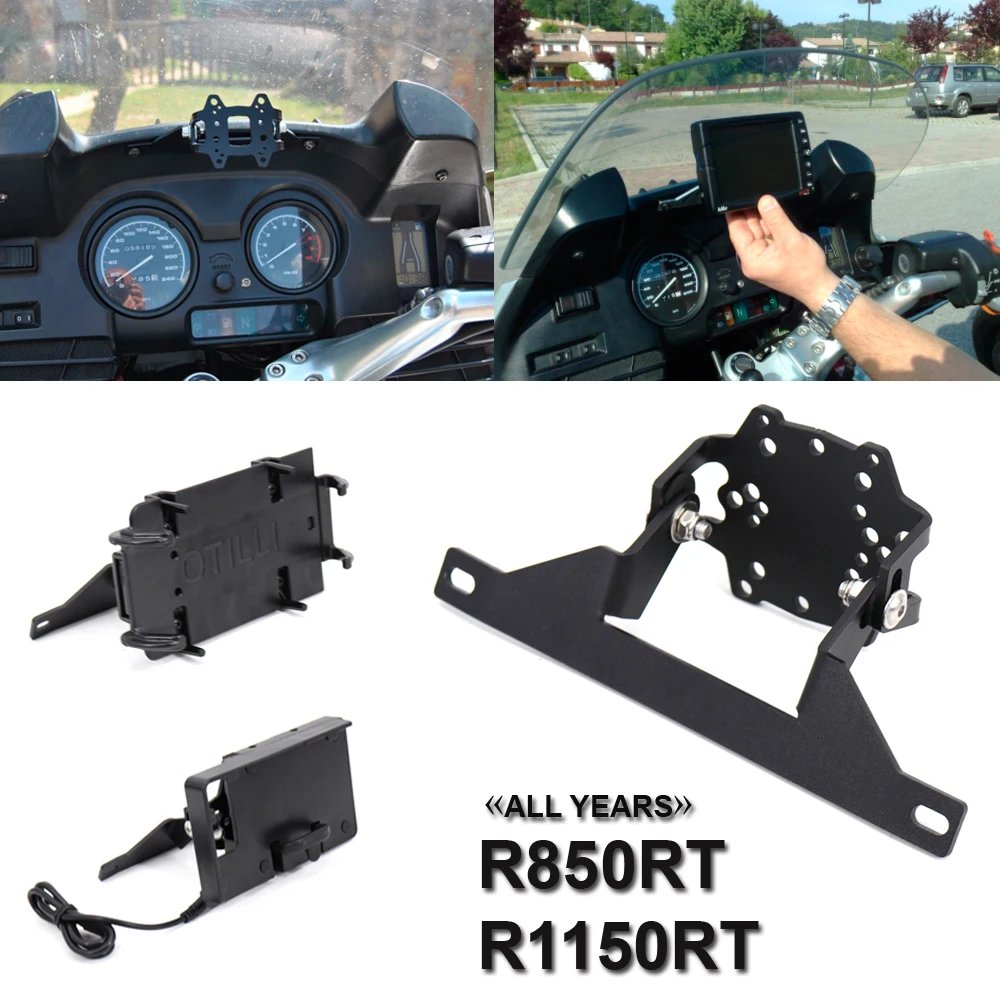 ใหม่รถจักรยานยนต์ขาตั้งโทรศัพท์ผู้ถือ GPS Bracket ผู้ถือ USB สําหรับ BMW R 850/1150 RT R1150RT R850RT