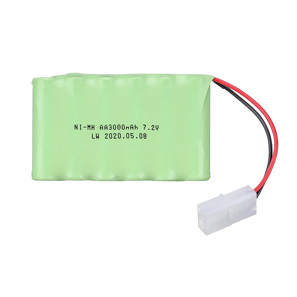 Batería recargable NiMH para juguetes a control remoto, 7,2 v, 3000mAh, para tanques de coches, trenes, Robot, barco, pistola, Ni-MH, AA, 3000mAh, 7,2 v, 2 unids/lote