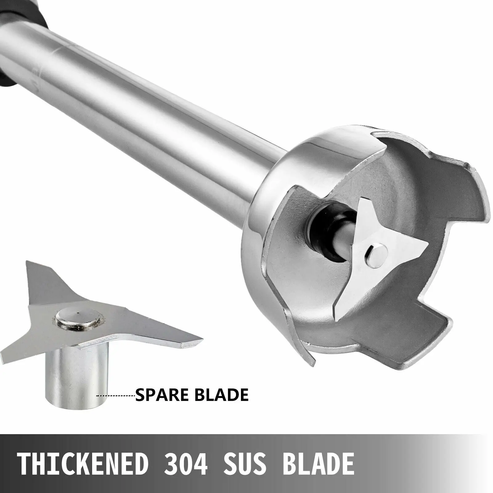 VEVOR Safety Button Space-saving Thickened Blade Commercial Immersion Blender Electric Handheld Mixer Stick for Various Food