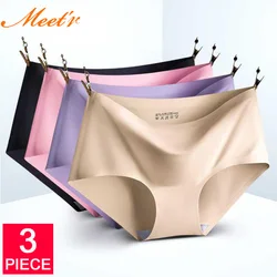 Meet'r 3Pcs/lot Seamless Panty Set Underwear Female Comfort Intimates Female Low-Rise Briefs G String Lingerie Drop Shipping