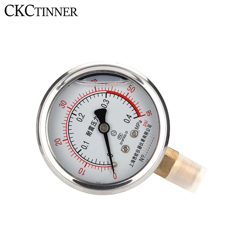 YN-60 Radial Negative Pressure Vacuum Pressure Gauge Hydraulic Oil Pressure Barometer 0-1.6MPa High Precision Pressure Gauge