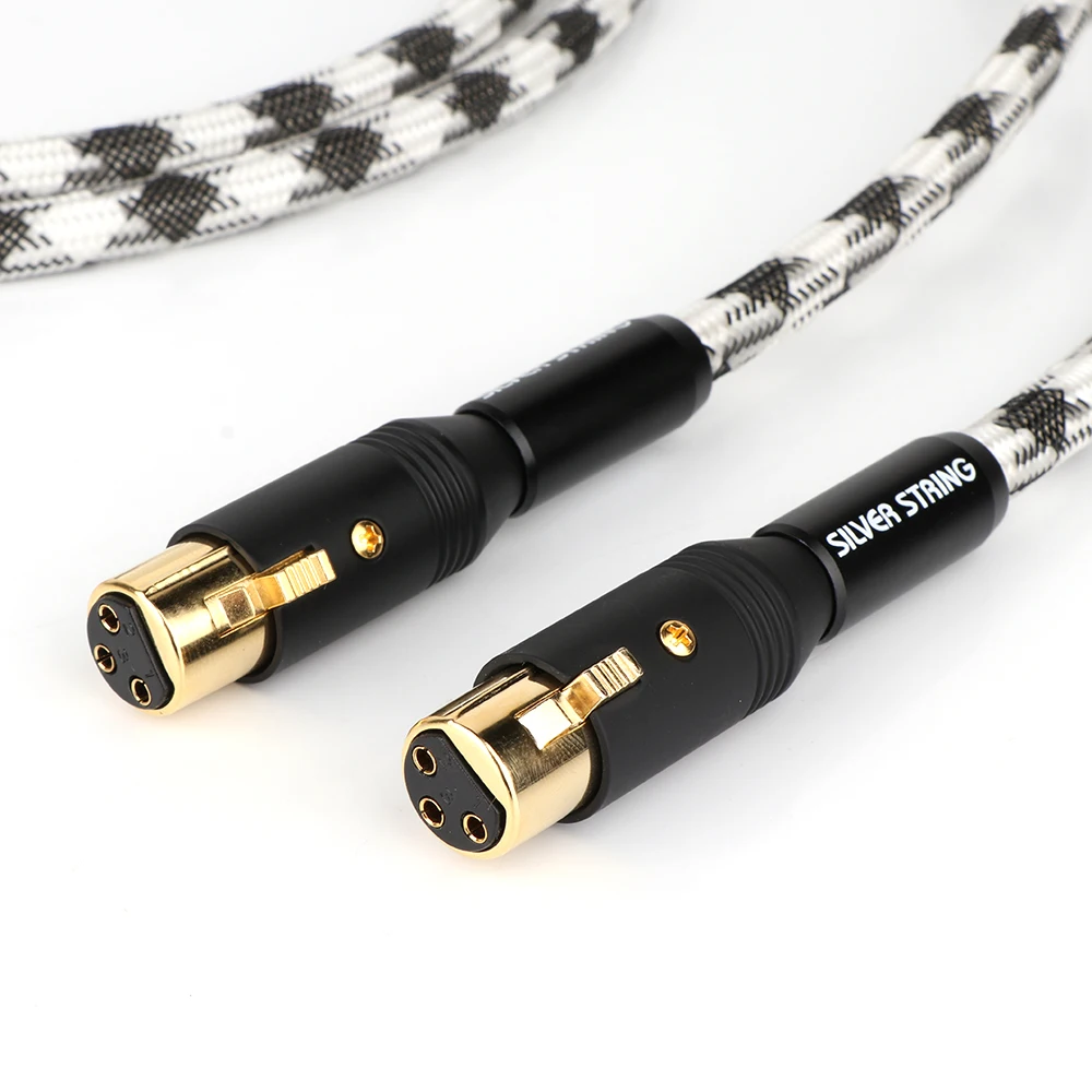 Pair Audio Signature1M OFC Silver-Plated RCA Male To XLR Male Female Plug Audio Cable