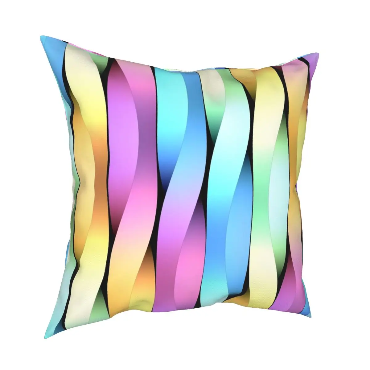 

Twisting Bars Square Pillowcase Polyester Creative Zip Decor Home Cushion Cover