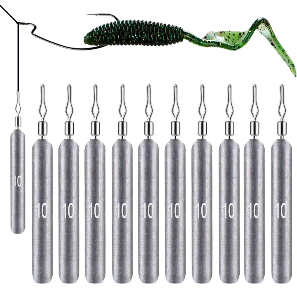 5pcs Fishing Sinkers 5g 7g 10g 14g 20g Fishing Weight Drop Shot Weights No Roll Sinkers Pencil Sinkers