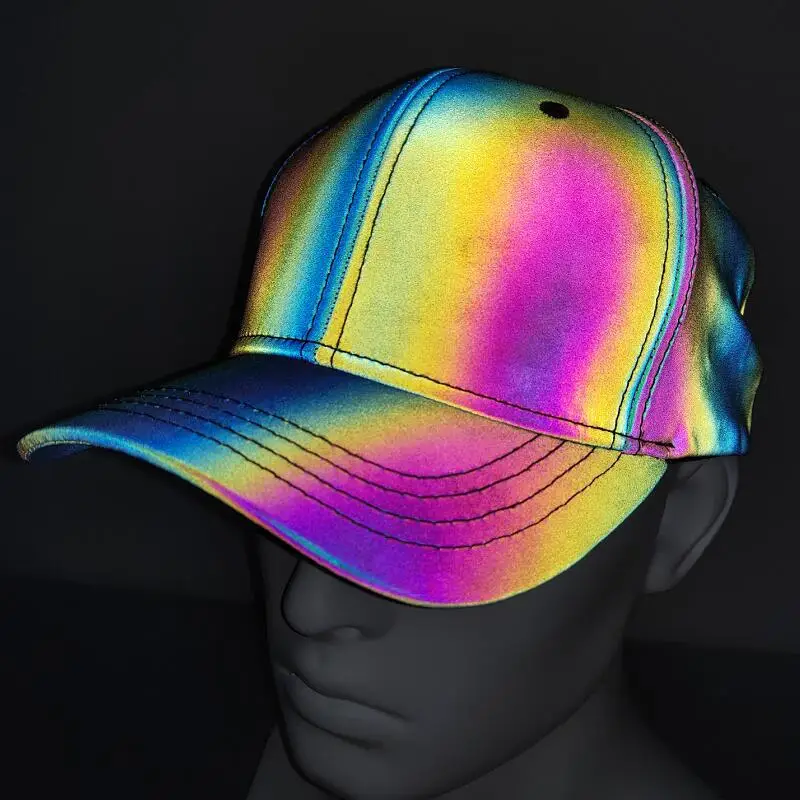 2024 New New Reflective Caps Fluorescent Cap Men Women Colorful Reflective Baseball Hats Hip Hop Caps Luminous Hat Gorras Hombre