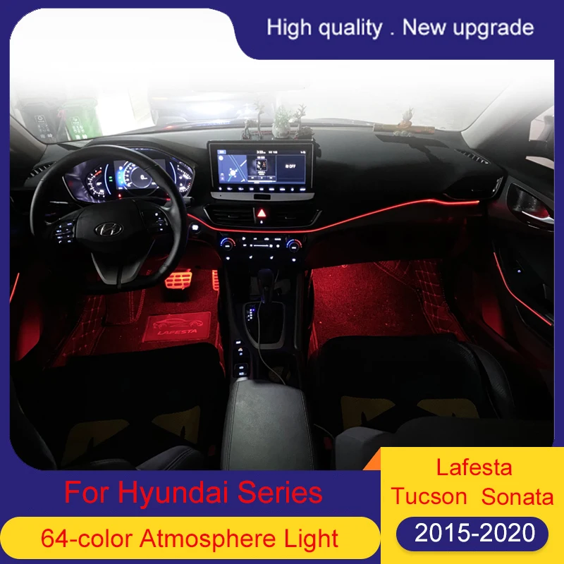 

LED ambient light 64 color For Hyundai Tucson Lafesta ambient lamp lights for 2015-2020 10TH Sonata interior atmosphere light