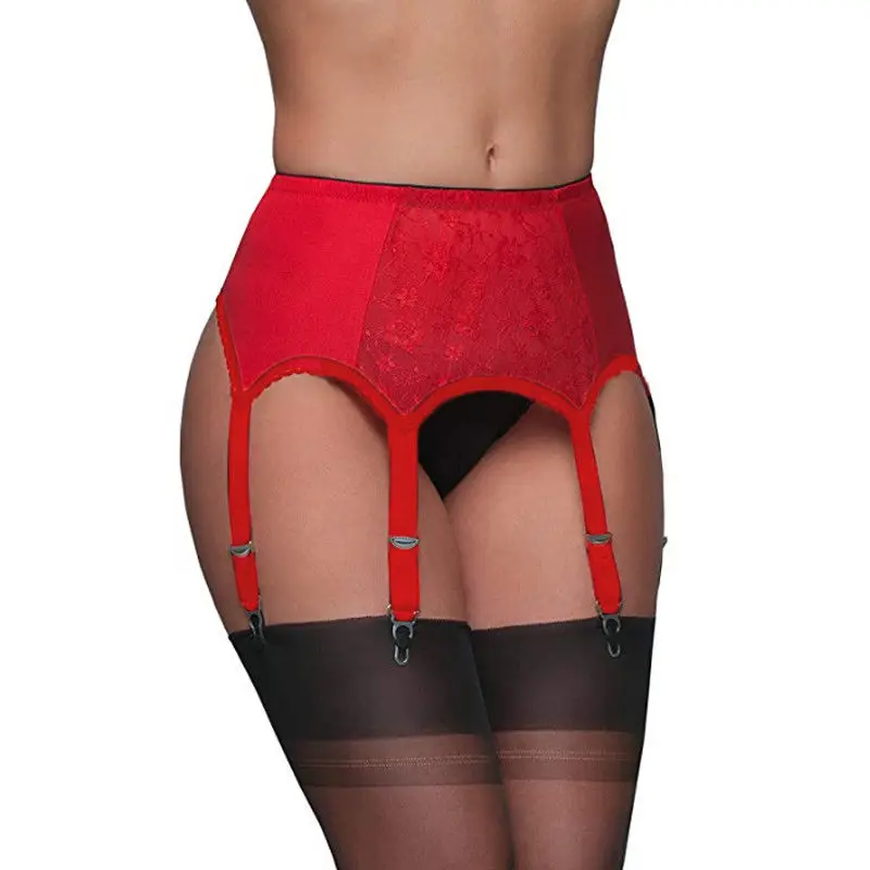 Baru Sexy Vintage Tinggi Pinggang Renda Printing-Cakar Garter Belt Pakaian Wanita Garter Mesh Stocking Wanita Tanpa Celana Dalam