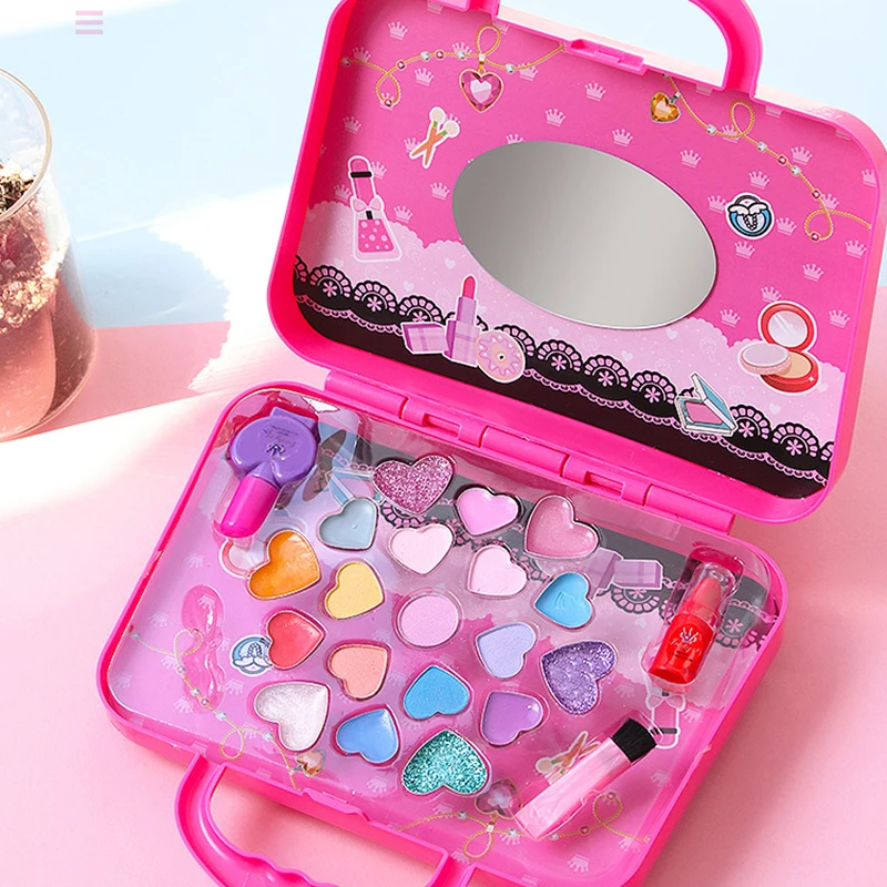 Kids Makeup Set Toys Suitcase Dressing Cosmetics Girls Toys Plastic Beauty Safety Pretend Play Children Girl Makeup Games Gifts