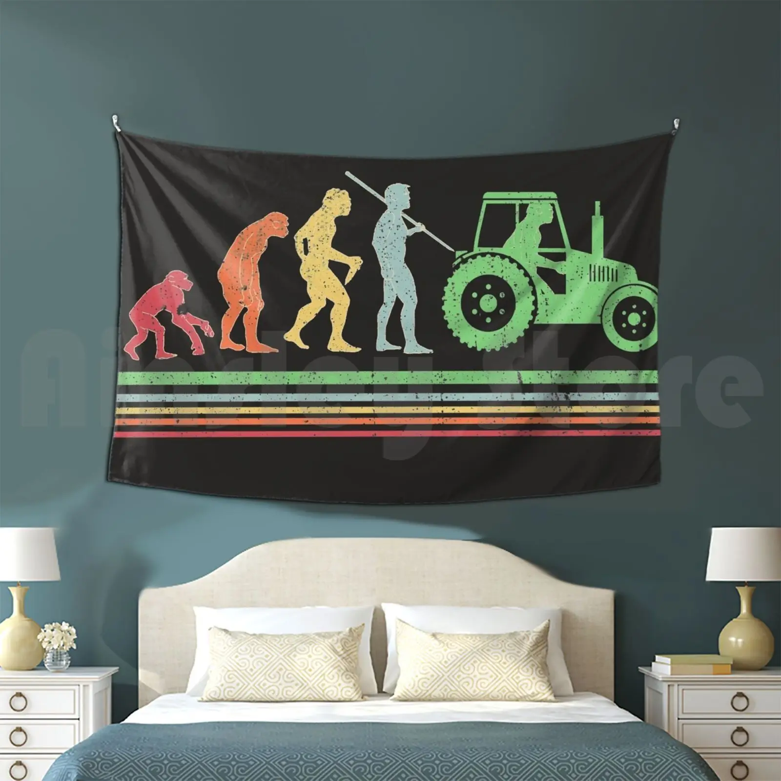 Tractor Evolution Funny Farm / Farmer / Farming Cool Gift Tapestry Background Wall Hanging Farmer Farm Farmer