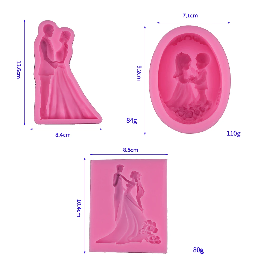 Kitchen Accessories Classical Bride Bridegroom Cooking Tools Cake Decorating Silicone Mold For Baking Fondant Sugar Craft Mug