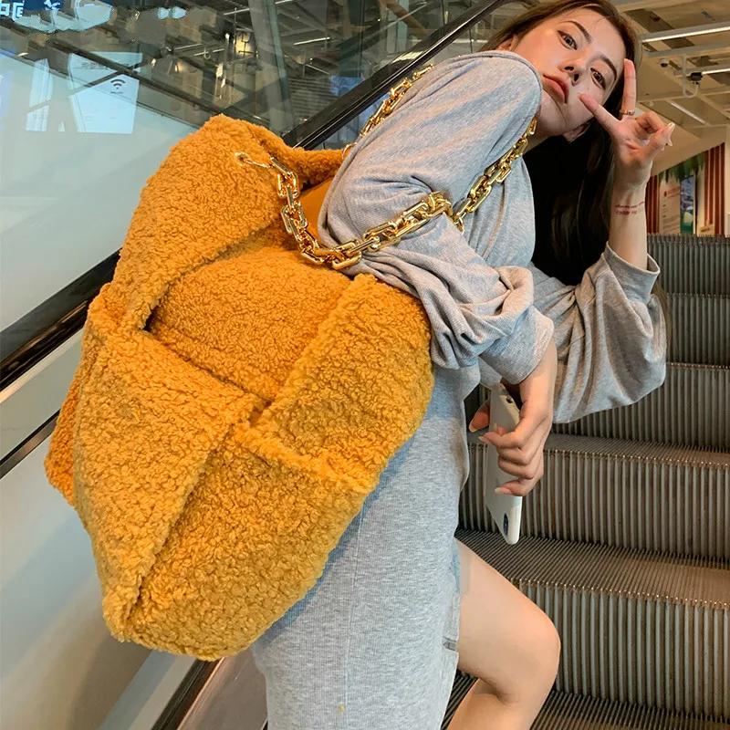 Sac à main de grande capacité pour femmes, fourre-tout à bandoulière avec chaînes, mode coréenne, nouvelle collection automne hiver