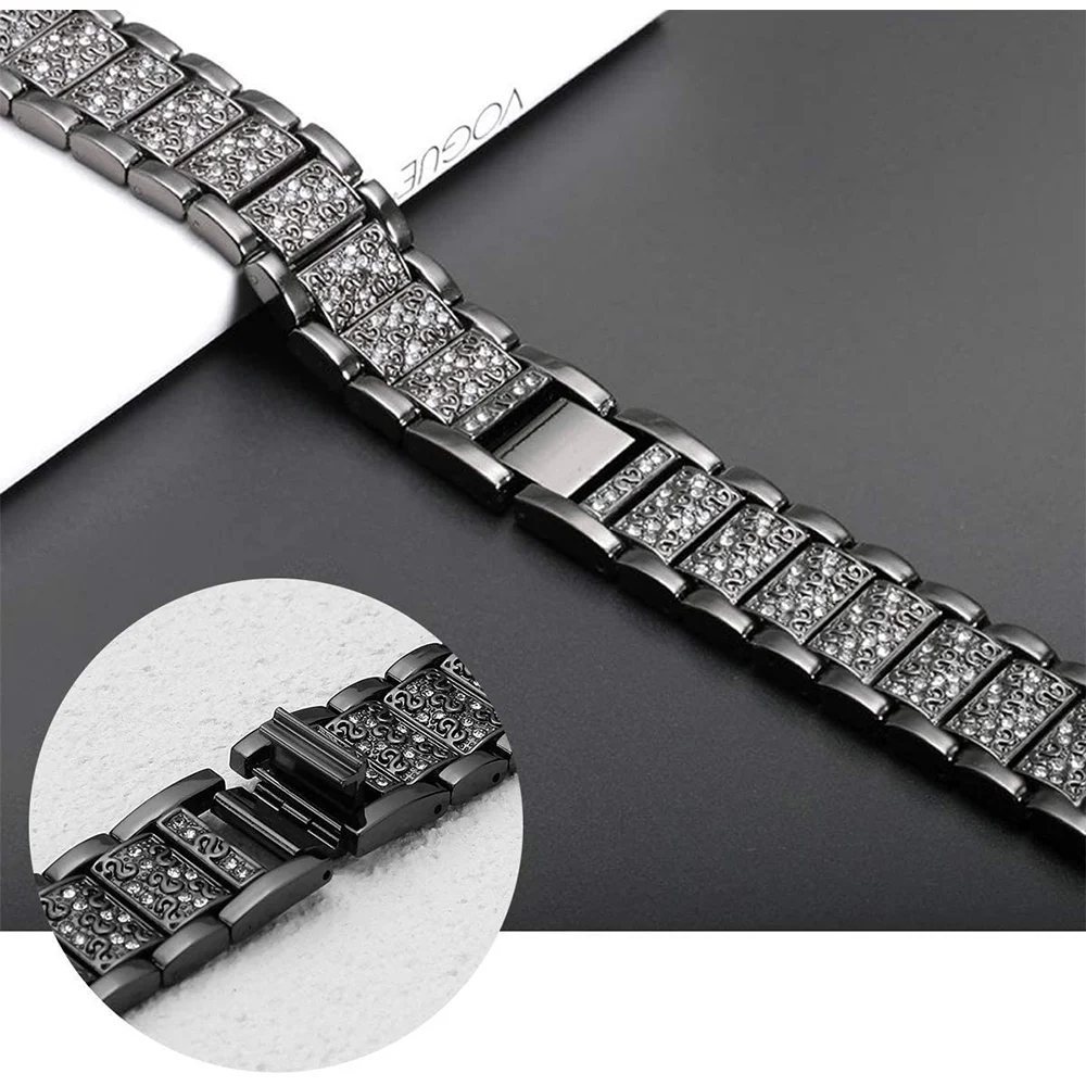 20/22mm Diamond Strap For Huami Amazfit GTR 3 2 47mm 42mm Bracelet Jewelry Band for Amazfit Stratos GTS 3 Bip S Womens Watchband