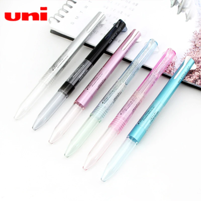 

1Pcs UNI STYLE FIT series UE3H-159 transparent solid color student three-function press transparent metal empty pen case