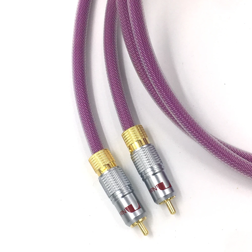 HI-End Gold-plated Signal Line  Hi-end CD Amplifier Interconnect 2RCA to 2RCA Male Audio Cable