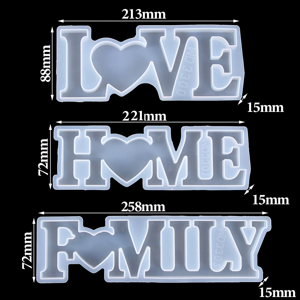 1 PC Heart Shape HOME LOVE Silicone Mould Letters Crystal Resin Mold DIY Crafts Casting MoldsHome Decoration Jewelry Making Tool view 5