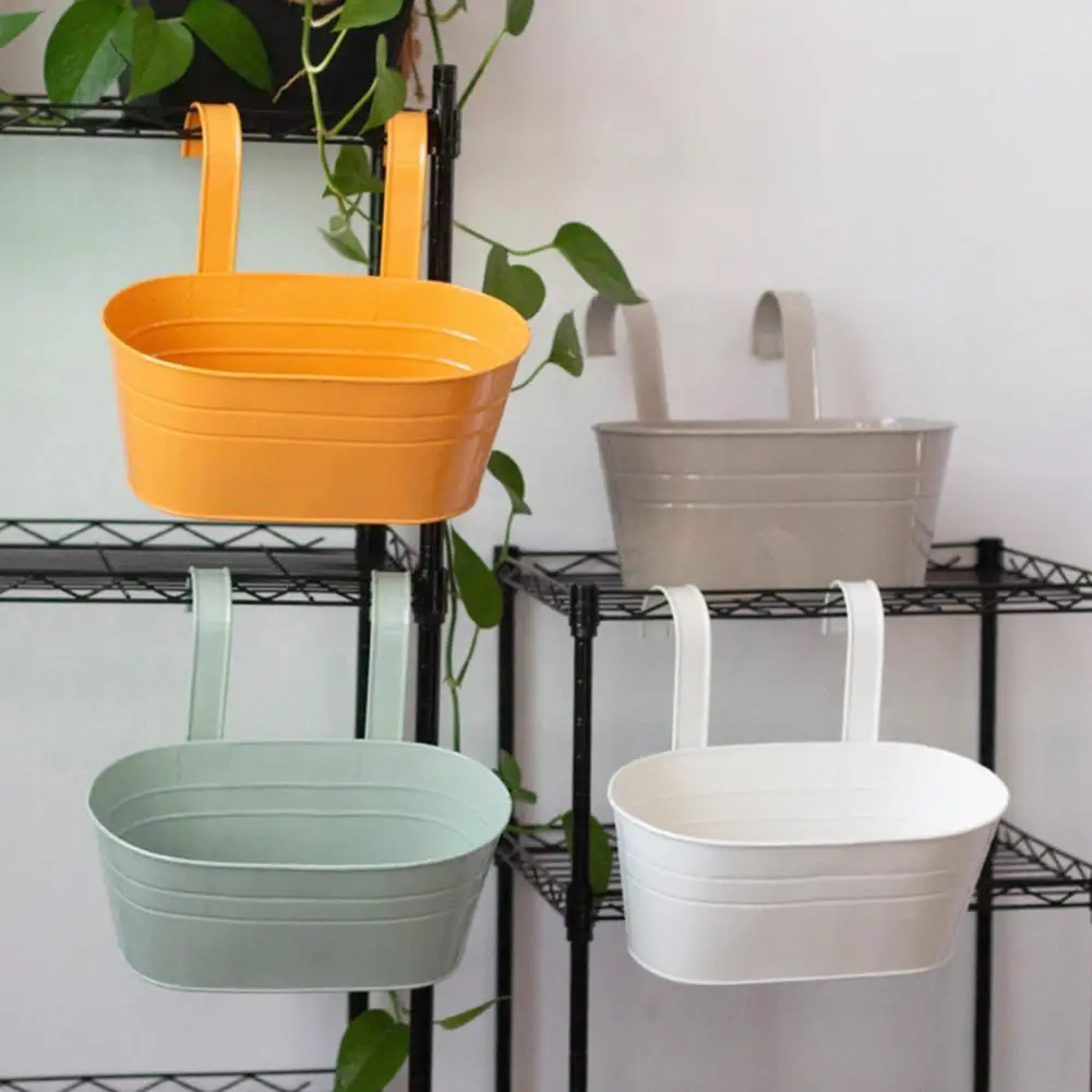 เหล็กที่ถอดออกได้ Double-Hook กระถางดอกไม้ตะกร้า Home Cafe Garden Decor