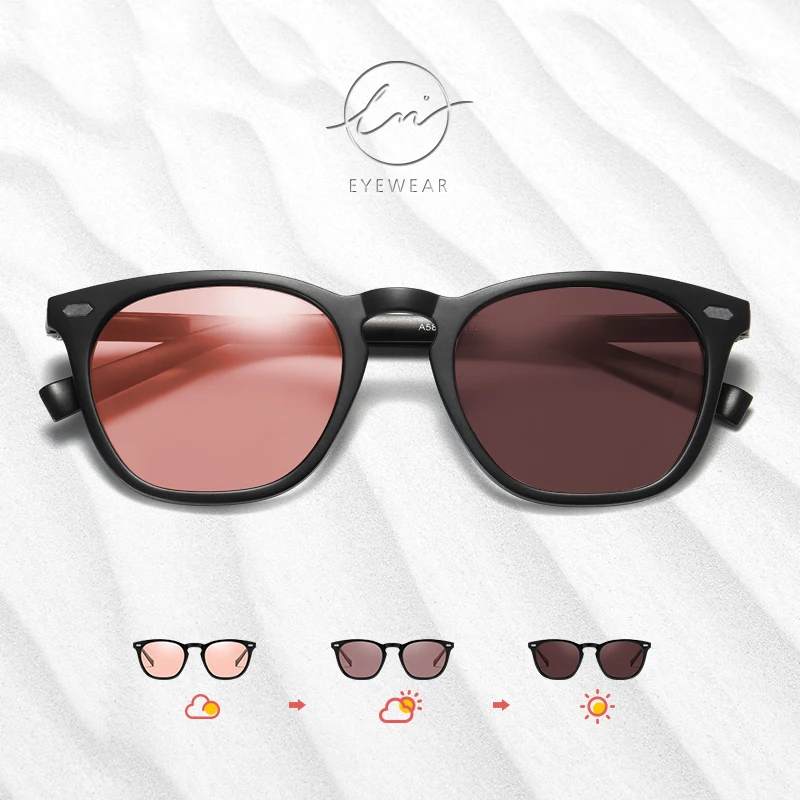 LM Photochromic Aluminum Polarized Sunglasses Women Men Vintage Square Luxury Glasses Female Driving Eyewear UV400 Oculos De Sol