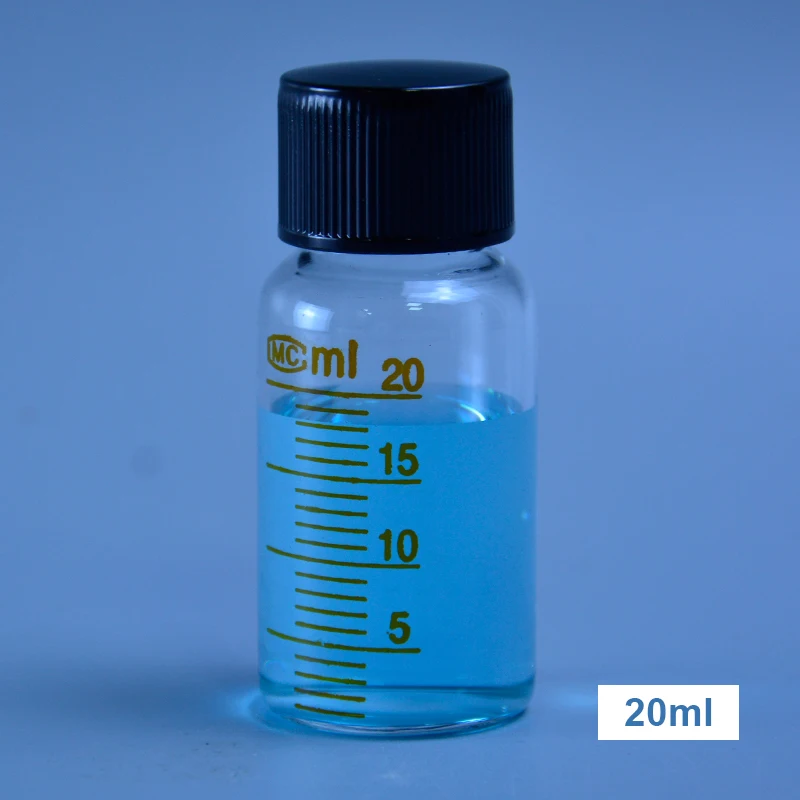 5ml to 1000ml Lab Graduated Round Borosilicate Glass Reagent Bottle Serum bottle Graduation Sample Vials