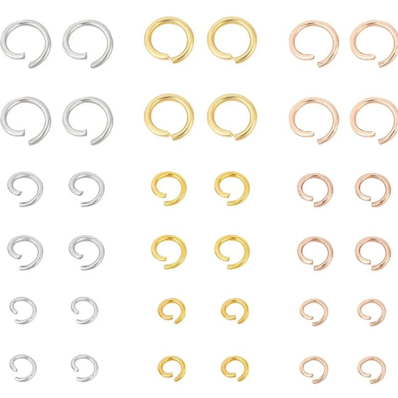 100pcs Stainless Steel Open Jump Rings Round 0.8mm Thick Connector Rings for DJY Necklace Bracelet Jewelry Making