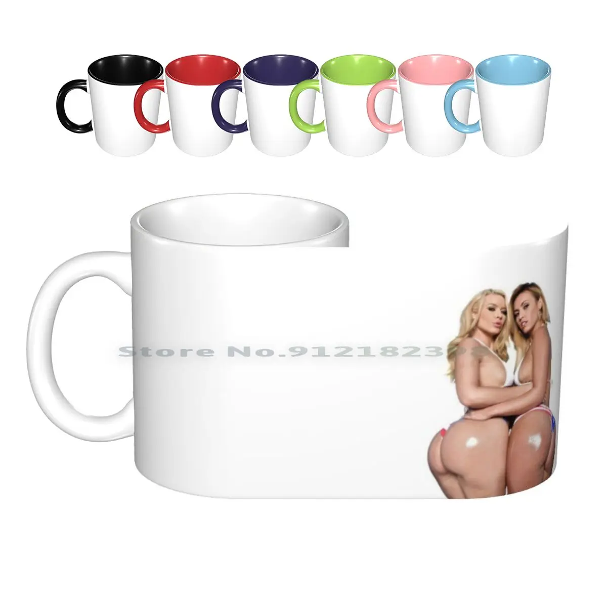 Kelsi Monroe And Anikka Albrite Big Booty American Bikini Ass Ceramic Mugs Coffee Cups Milk Tea Mug Kelsi Monroe Anikka Albrite