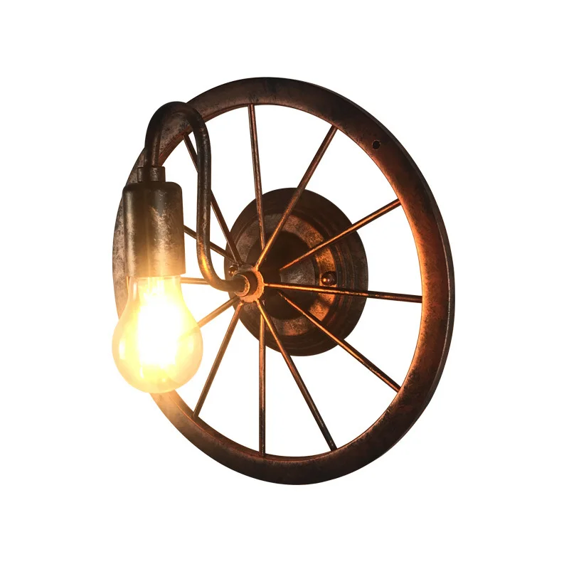 Retro Wheel Wall Lamp Industrial Restaurant Wall Cafe Aisle Corridor Lamp Creative American Loft Wall Lamp