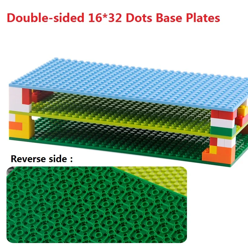 Baseplate 32*32 16X32 Dots Double Sided Plate Building Blocks Classic Base Plate Bricks Kids Toys Compatible with Major Brands